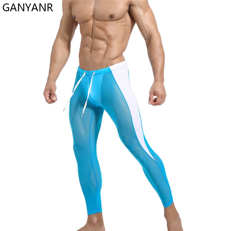 Compression Long Pant - Ganyanrランニングタイツメンズコンプレッションパンツスポーツウェアレギンスジムフィットネスバスケットボールヨガトラックロングドライフィットファンキーセクシーポーチ