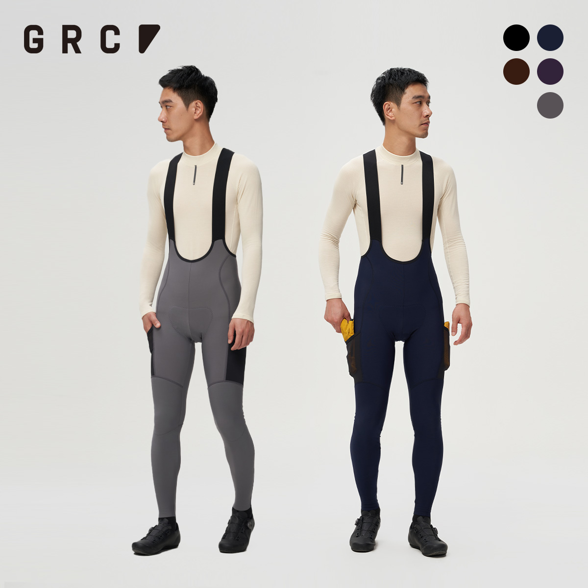 Compression Long Pant - GRCサイクリングアパレル メンズ リサーチユーティリティフリースビブタイツ 暖かいコンプレッションロングサイクリングパンツ ロードバイク用 秋冬用