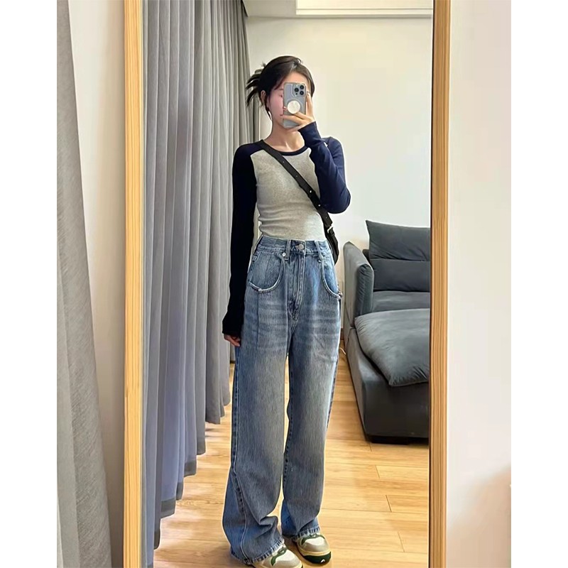 女性のショートハイウエストニット長袖Tシャツタイトフィットベ - T Shirt Tight Fit のレビューと価格